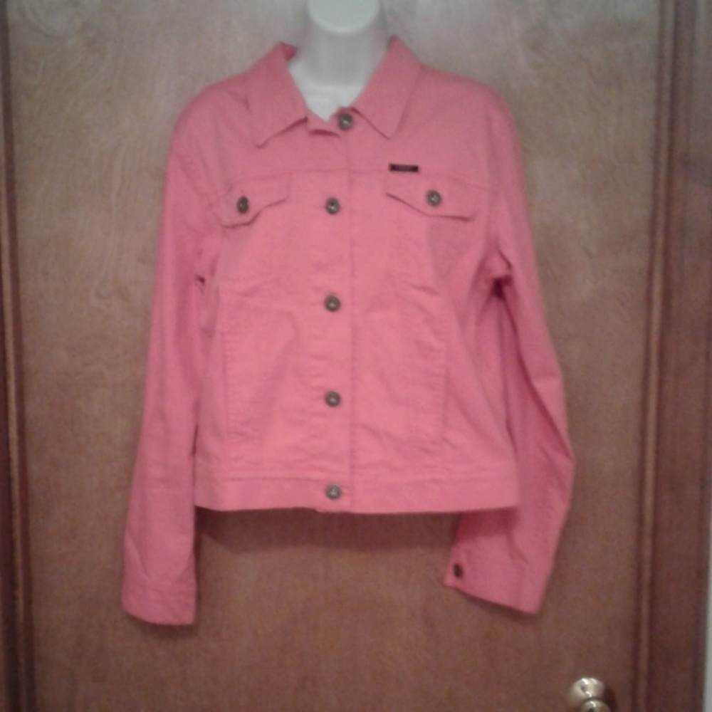Ladies pink Izod denim jacket